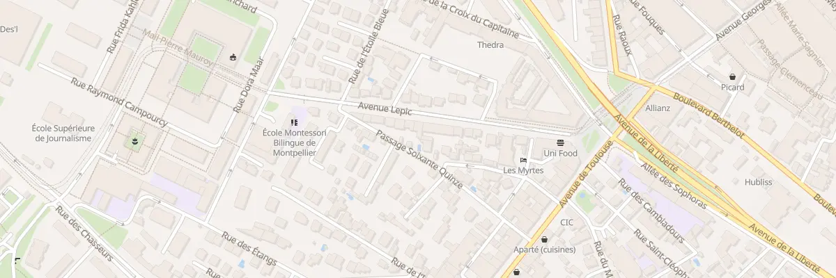 Plan du 13 Av Lepic à Montpellier