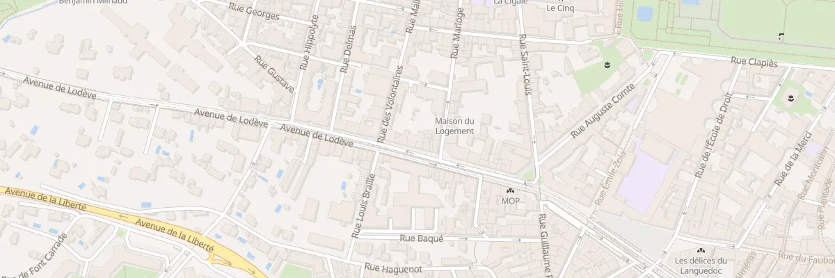 Plan du 24 Av de Lodève à Montpellier