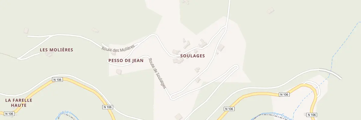 Plan du 5138 Soulages à Saint-Privat-de-Vallongue