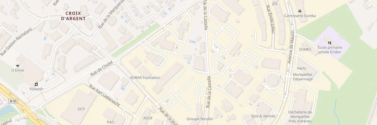 Plan du 450 Rue de la Castelle à Montpellier