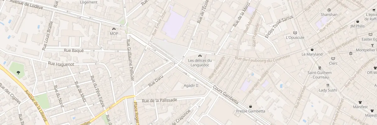 Plan du 56 Crs Gambetta à Montpellier