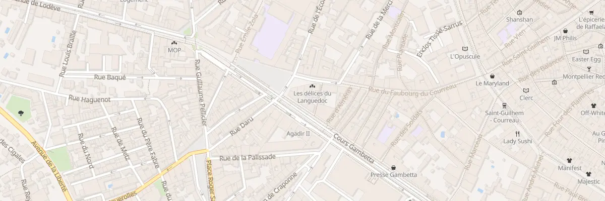 Plan du 52 Crs Gambetta à Montpellier
