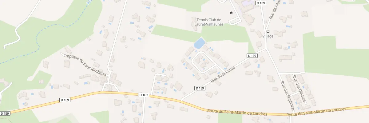 Plan de la Rue de la Lauze à Valflaunès