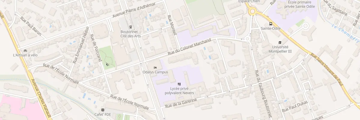 Plan du 2A Rue du Colonel Marchand à Montpellier