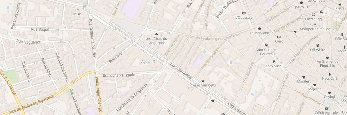 Plan du 40 Crs Gambetta à Montpellier