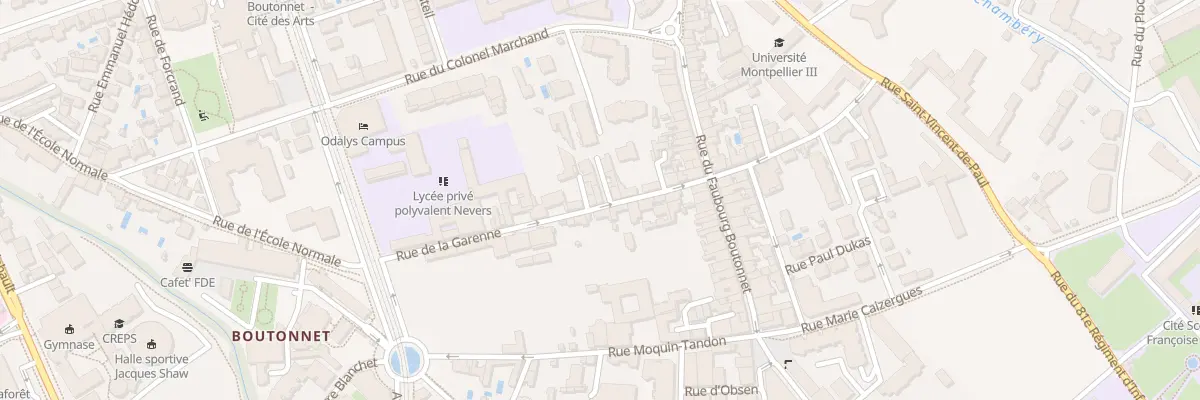 Plan du 1 Rue des Papillons à Montpellier