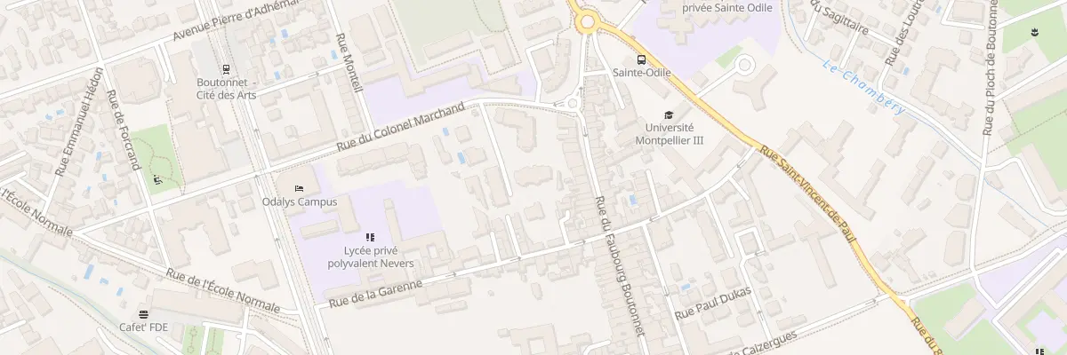 Plan du 107 Rue du Faubourg Boutonnet à Montpellier
