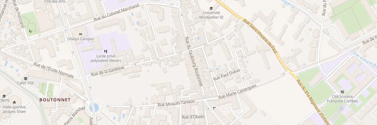 Plan du 77 Rue du Faubourg Boutonnet à Montpellier