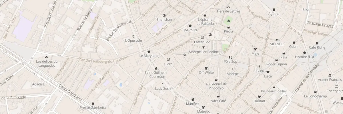 Plan du 12 Rue Roucher à Montpellier