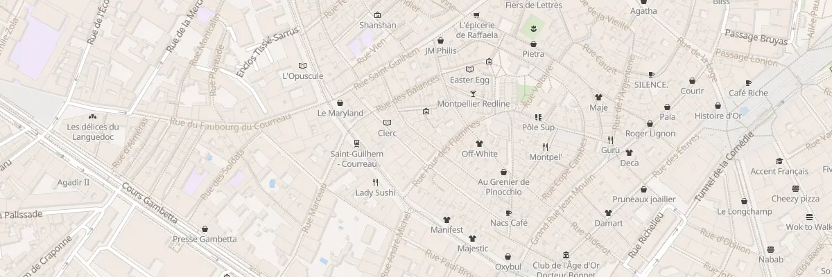 Plan du 22 Rue Roucher à Montpellier