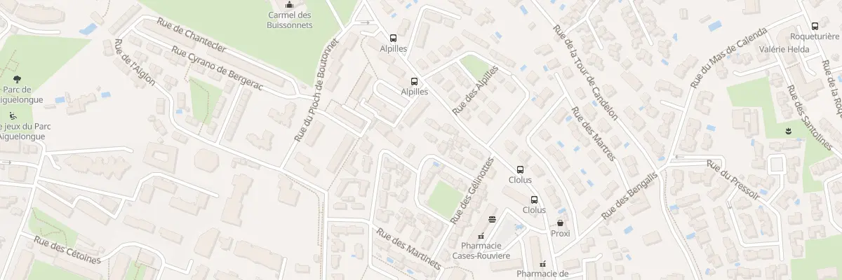 Plan du 12 Rue des Grives à Montpellier