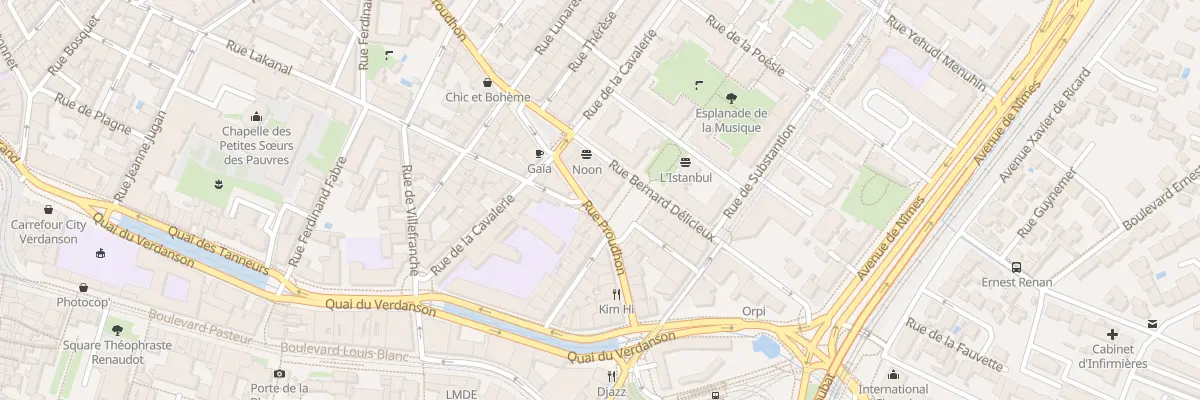 Plan du 12 Rue Proudhon à Montpellier