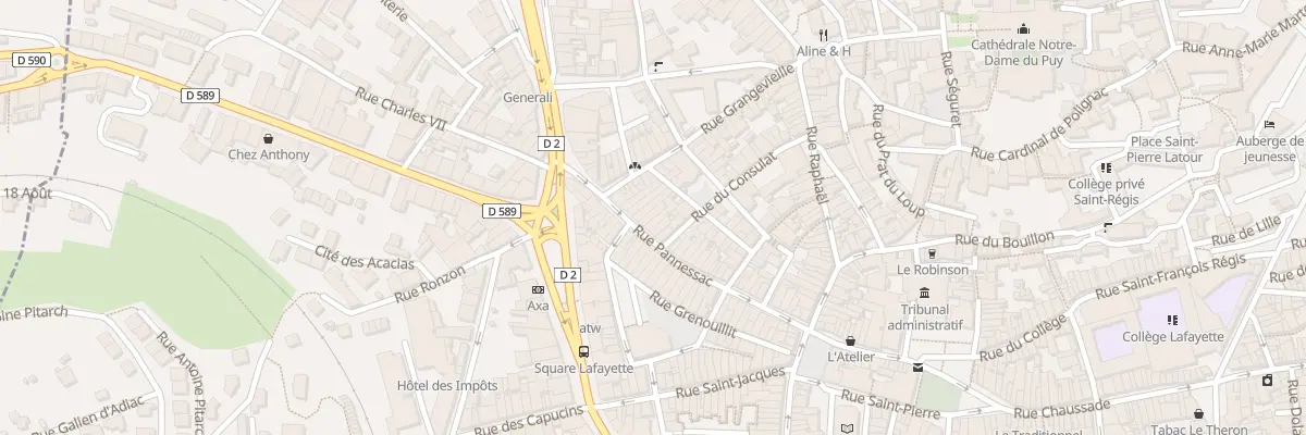 Plan du 62 Rue Pannessac au Puy-en-Velay