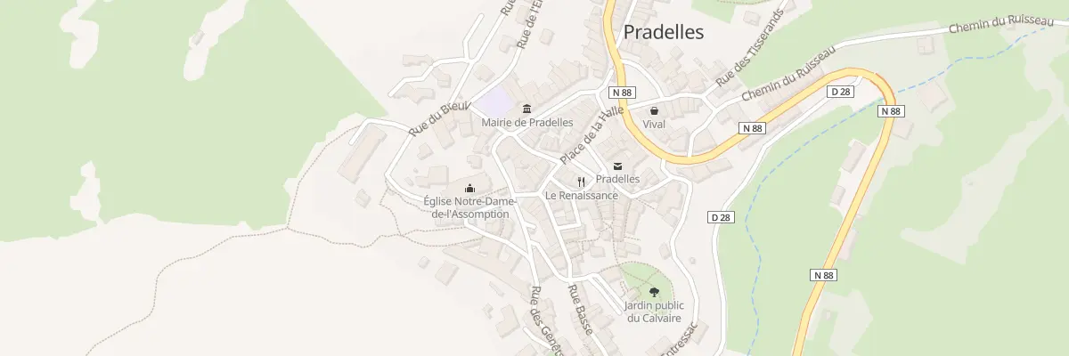 Plan du 5262 Rue du Mazel à Pradelles
