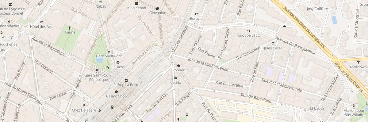 Plan du 6 Rue de la Méditerranée à Montpellier