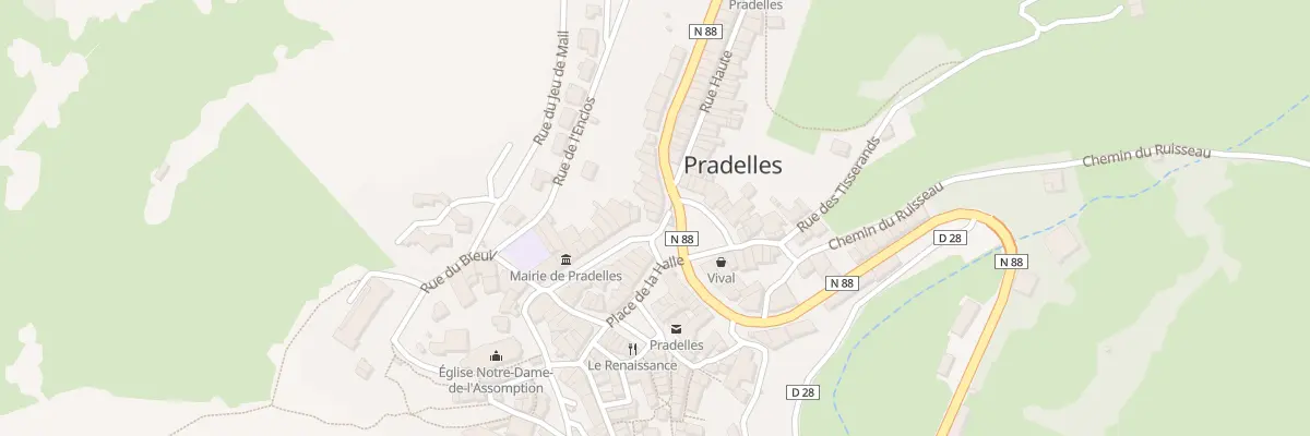 Plan du 5282 Rue du Jeu de Paume à Pradelles
