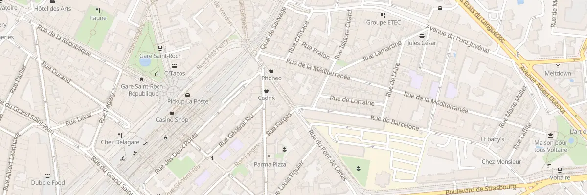 Plan du 13 Rue du Pont de Lattes à Montpellier