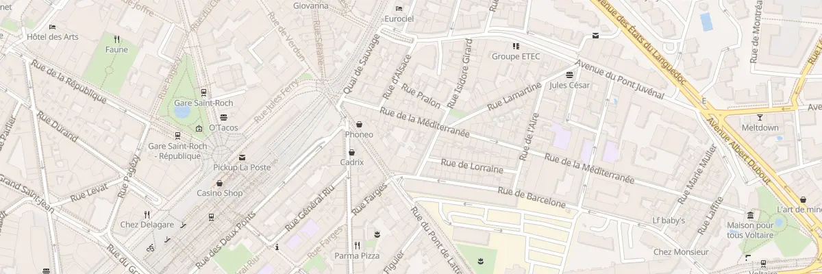 Plan du 20 Rue de la Méditerranée à Montpellier