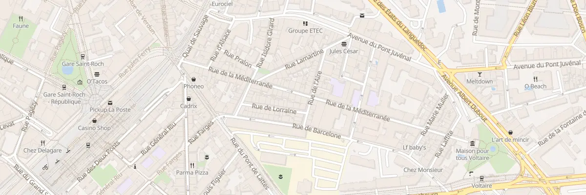 Plan du 38 Rue de la Méditerranée à Montpellier