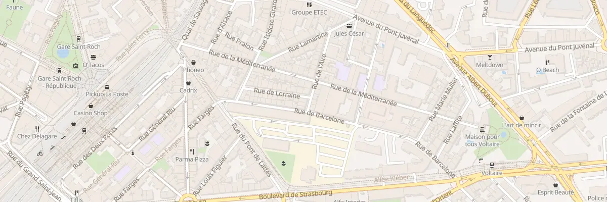 Plan du 28 Rue de Lorraine à Montpellier