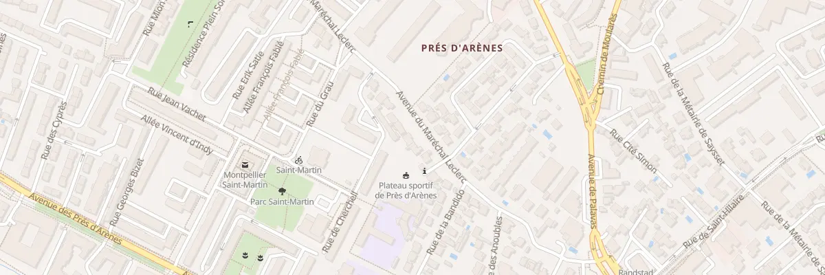 Plan du 950 Av du Maréchal Leclerc à Montpellier