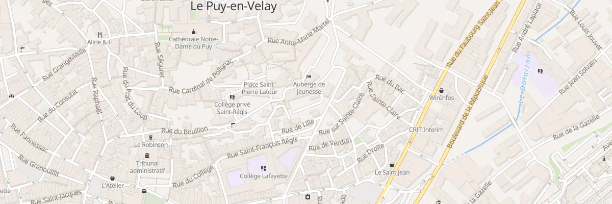 Plan du 12 Rue Jules Vallès au Puy-en-Velay