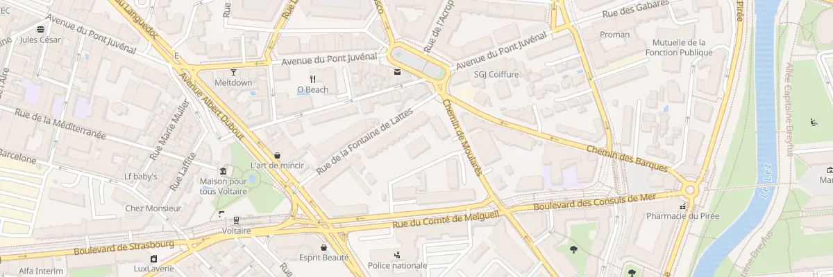 Plan du 14 Rue de la Fontaine de Lattes à Montpellier