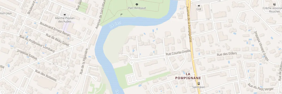 Plan du 180 Rue Courte Oreille à Montpellier
