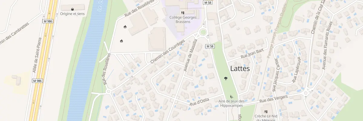 Plan du 8 Av de Massilia à Lattes