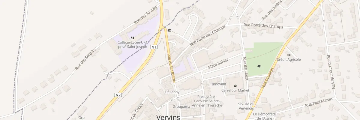 Plan du 10 Rue Porte des Champs à Vervins