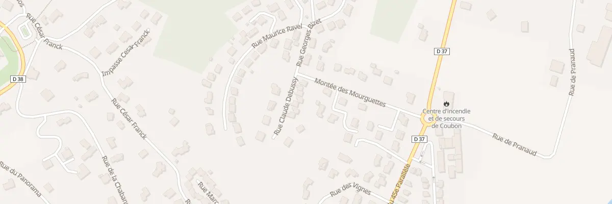 Plan du 9008 Rue Claude Debussy - Mourguett à Coubon
