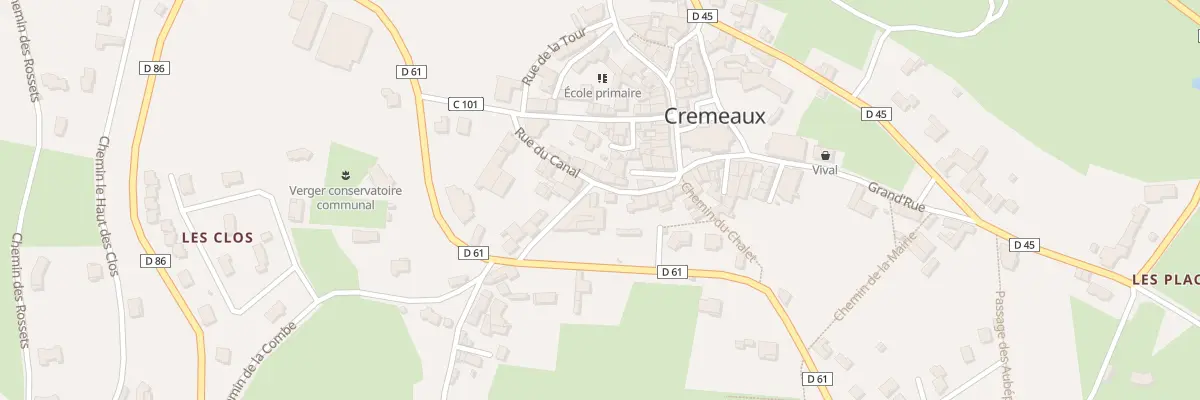 Plan du 67 Rue des Cornes d’Urfe à Cremeaux