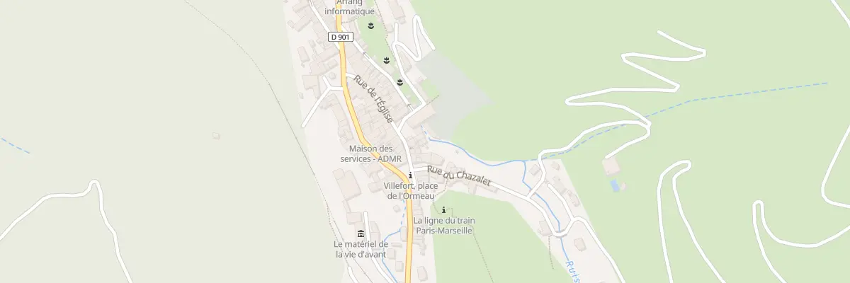 Plan du 2 Pl de l’Eglise à Villefort