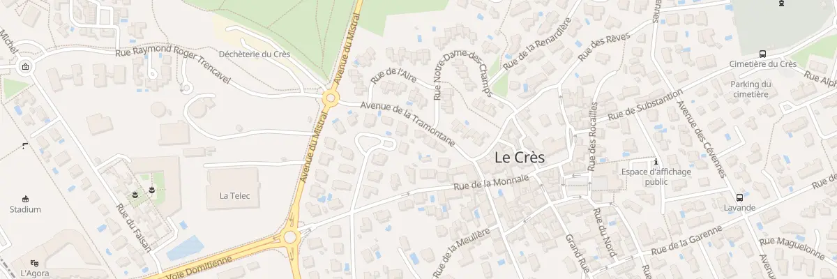 Plan du 9 Av de la Tramontane au Crès