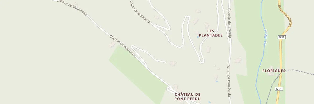 Plan du 242 Che de Valcrouzès à Saint-André-Capcèze