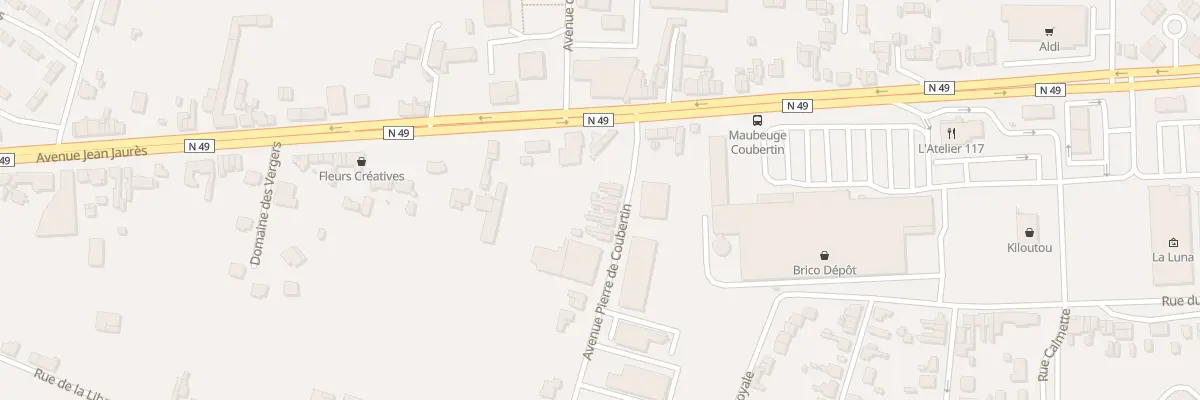 Plan du 12 Rue P de Coubertin à Maubeuge