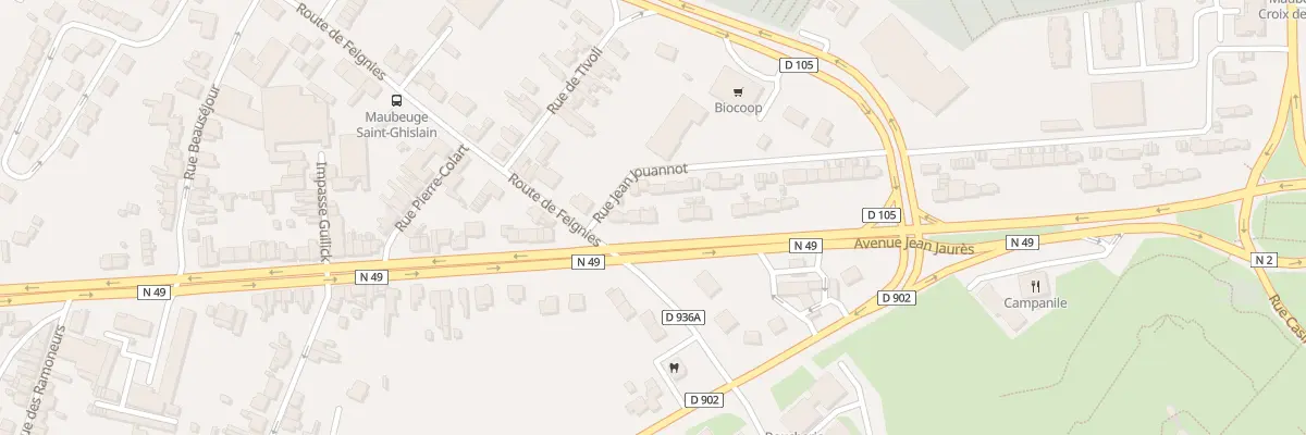 Plan du 88 Rte Valenciennes I D T à Maubeuge