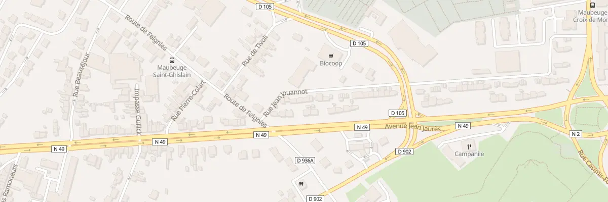 Plan du 84 Rte Valenciennes I D T à Maubeuge
