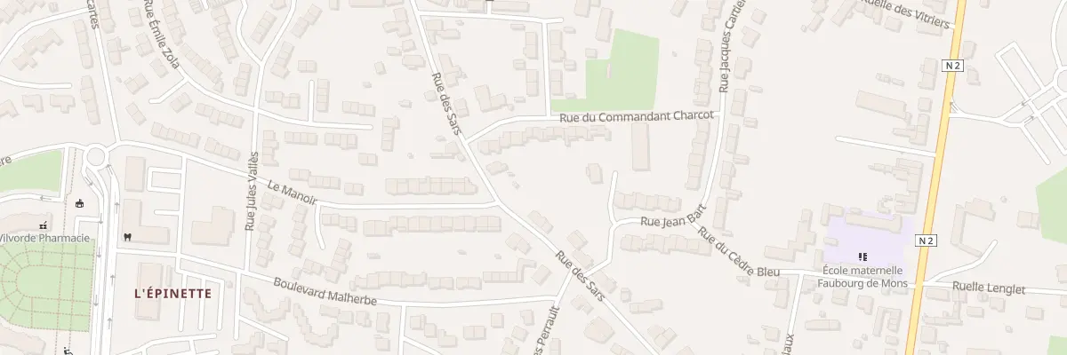 Plan du 84 Rue des Sars à Maubeuge