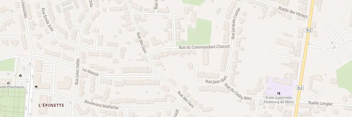 Plan du 14 Rue du Cdt Charcot à Maubeuge