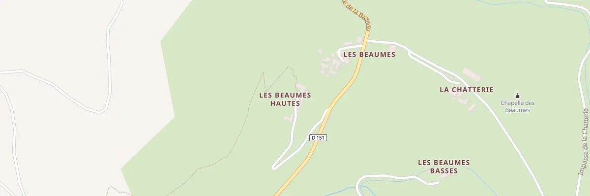 Plan du 5186 Les Beaumes à Pied-de-Borne