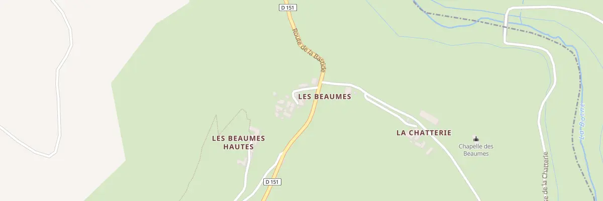 Plan du 5147 Les Beaumes à Pied-de-Borne
