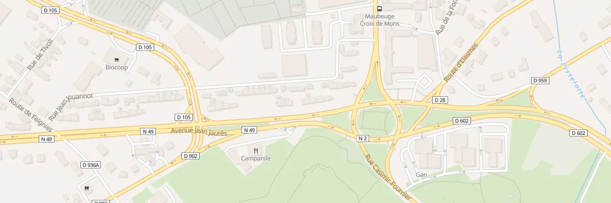 Plan du 14 Rte Valenciennes I D T à Maubeuge