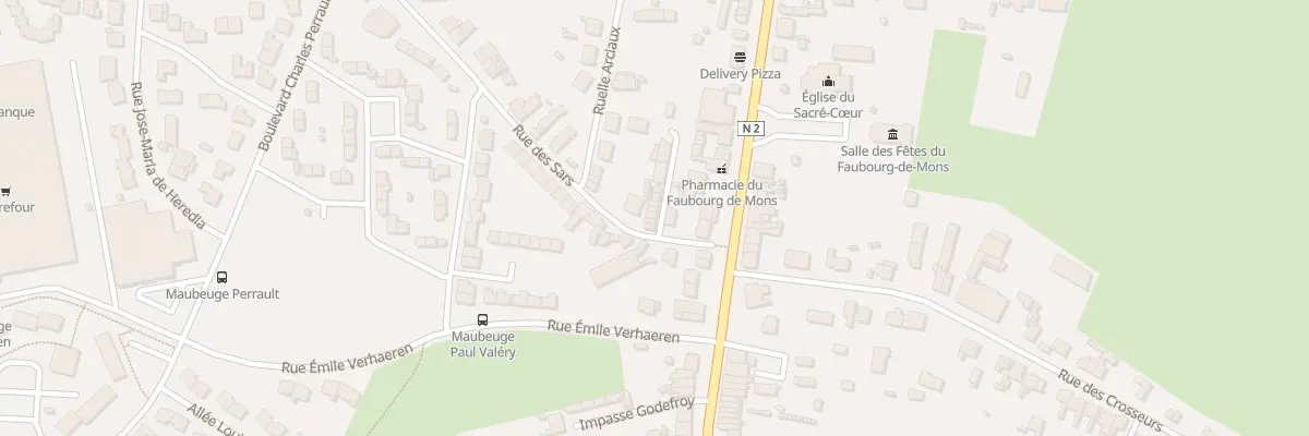 Plan du 2 Rue des Sars à Maubeuge