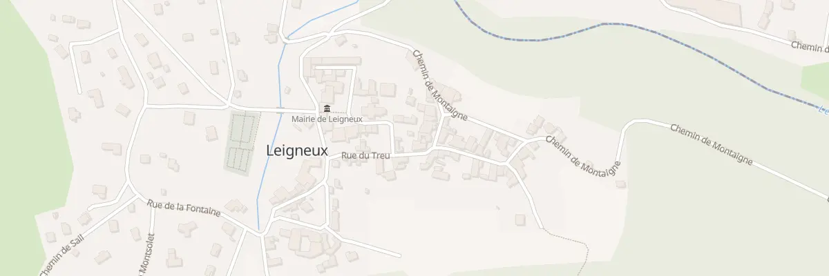 Plan du 1 Rue du Carcan à Leigneux