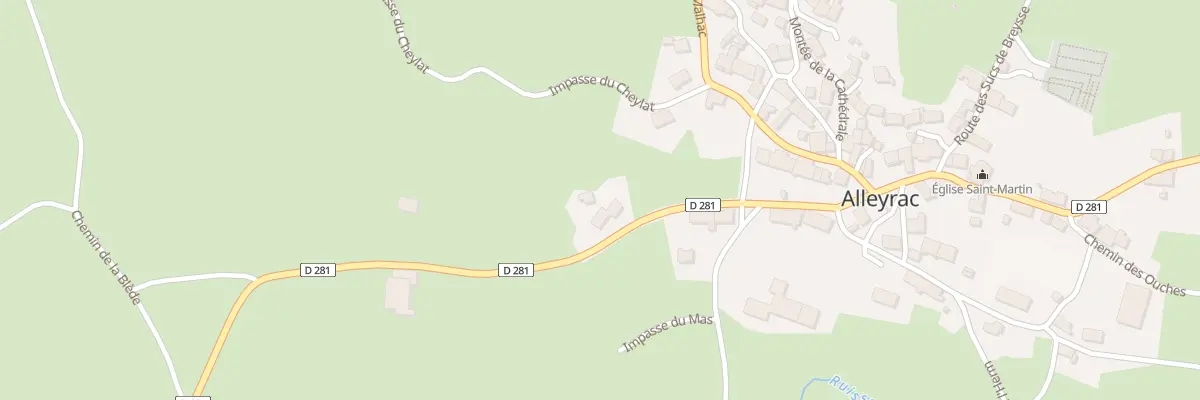 Plan du 12 Rte du Pont de Vallon à Alleyrac