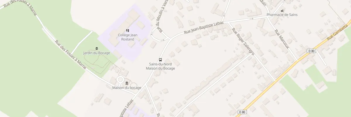 Plan du 74 Rue Jean Baptiste Lebas à Sains-du-Nord