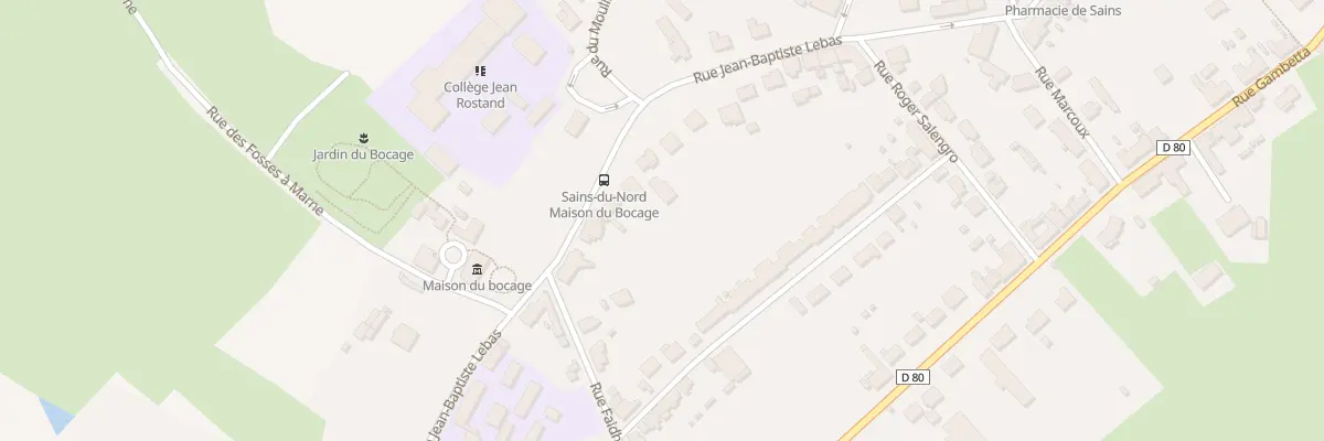 Plan du 72 Rue Jean Baptiste Lebas à Sains-du-Nord