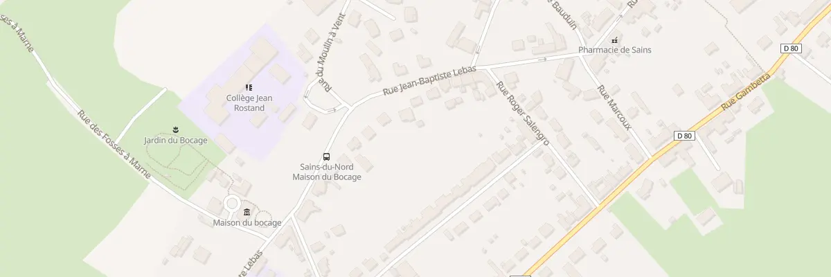 Plan du 80 Rue Jean Baptiste Lebas à Sains-du-Nord