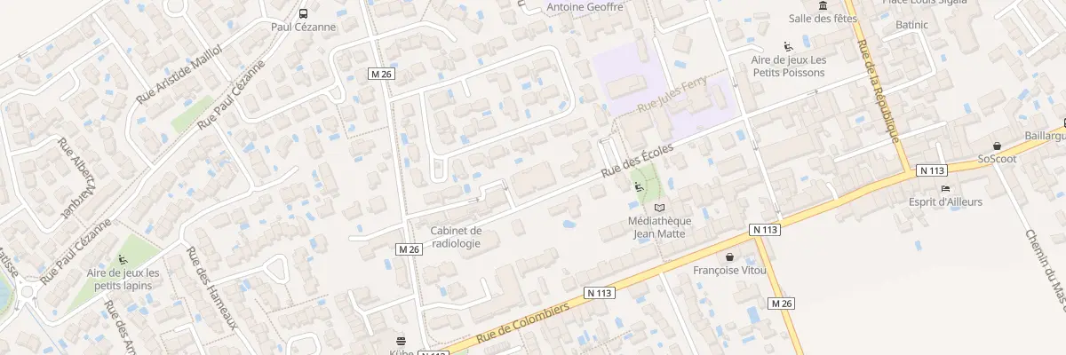 Plan du 340 Rue des Ecoles à Baillargues
